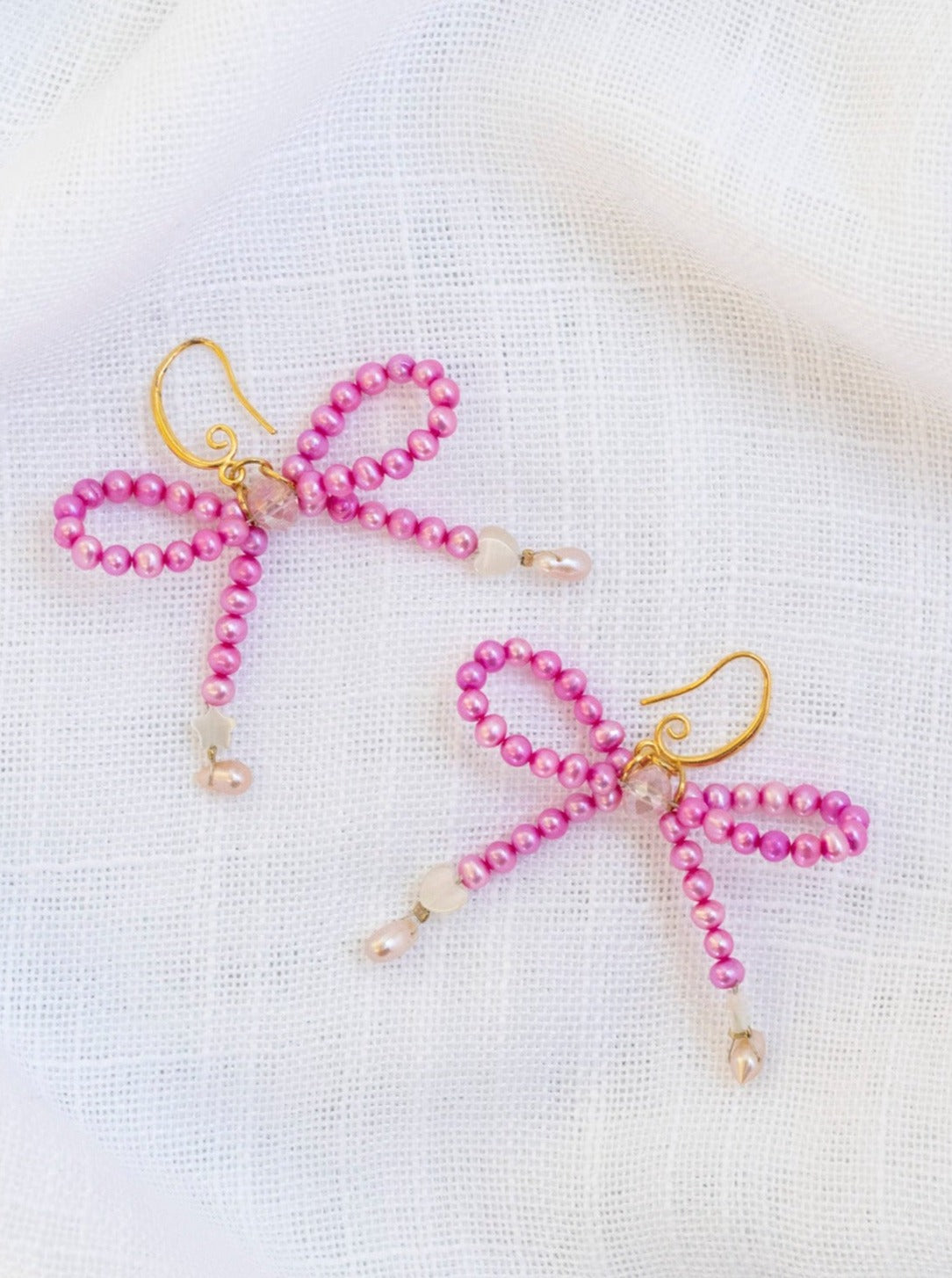 Jewels by Jewish Babe - Pink Bow Earrings