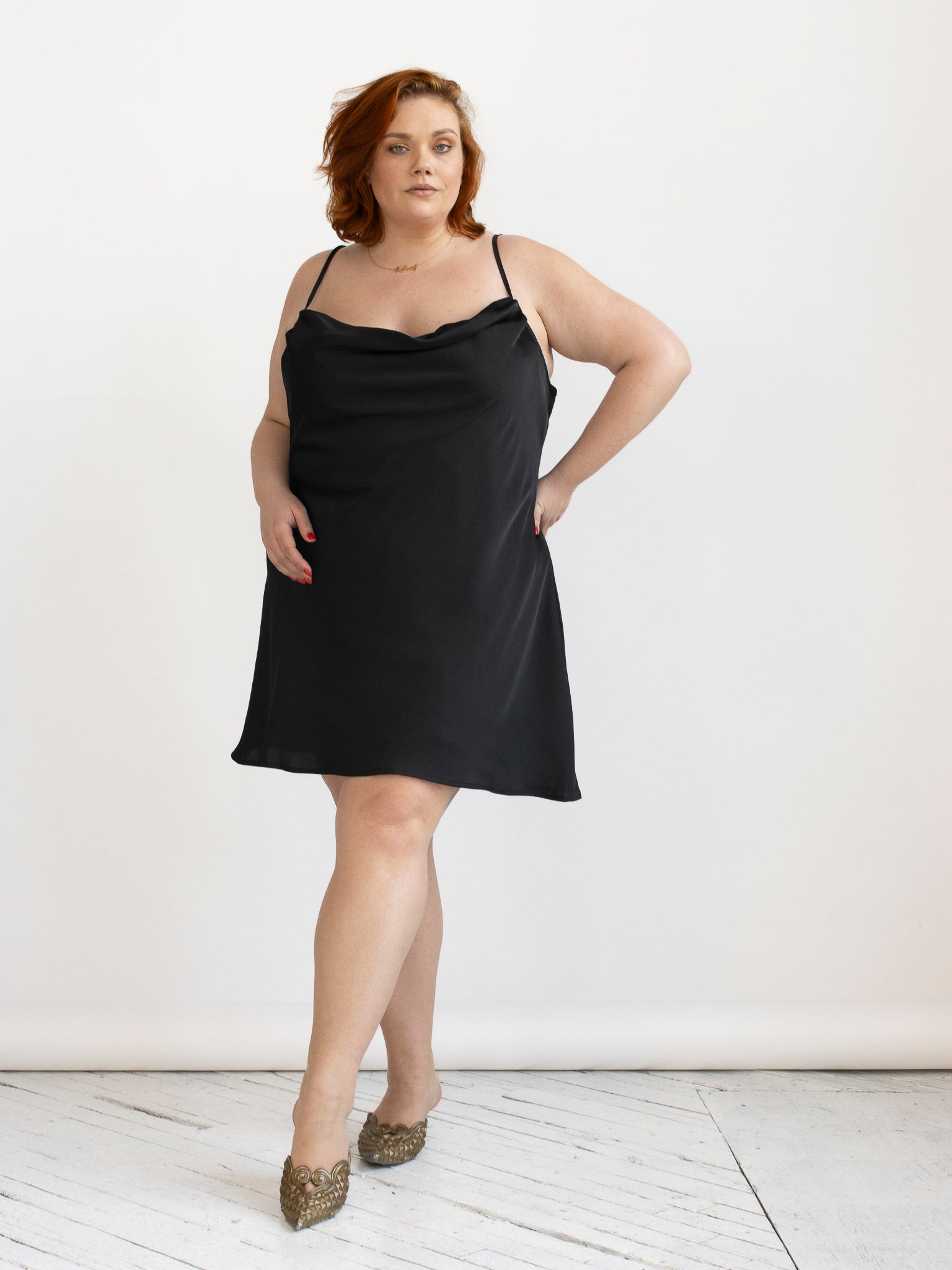plus size black slip dress GIA/irl