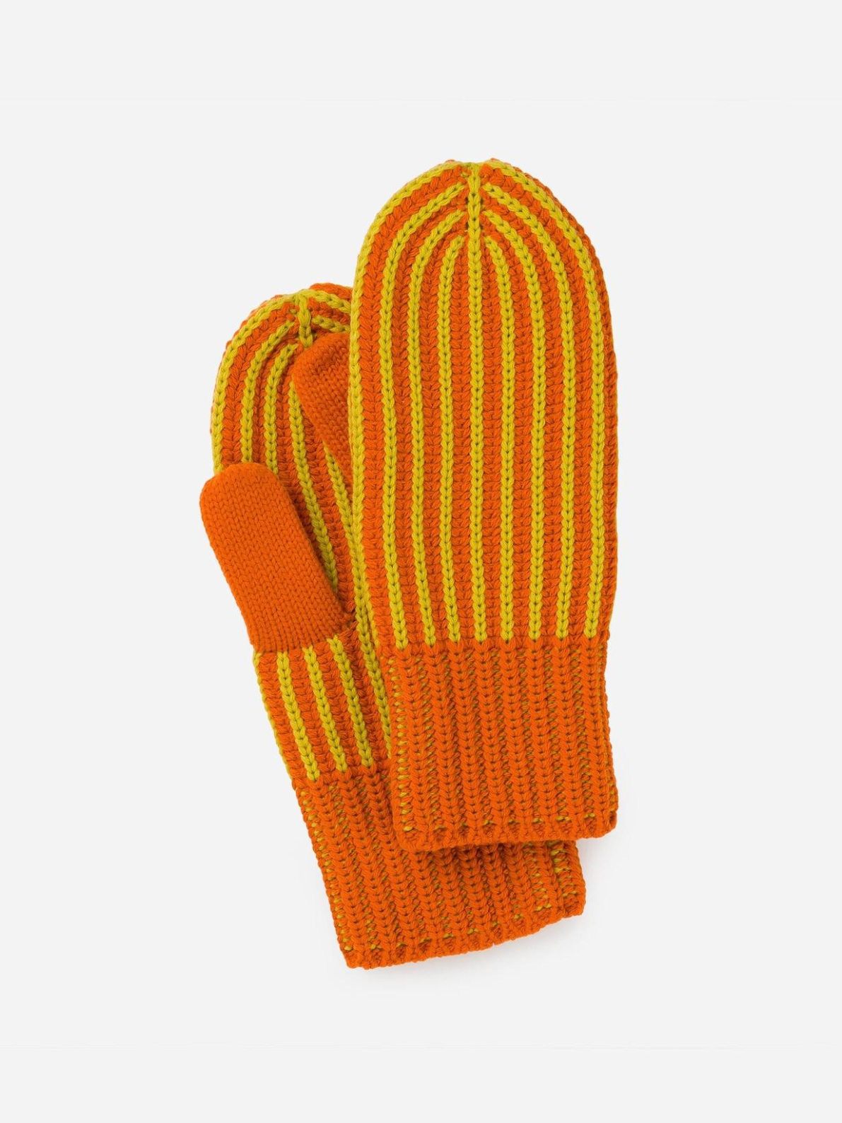 Verloop - Orange Chunky Rib Knit Mittens