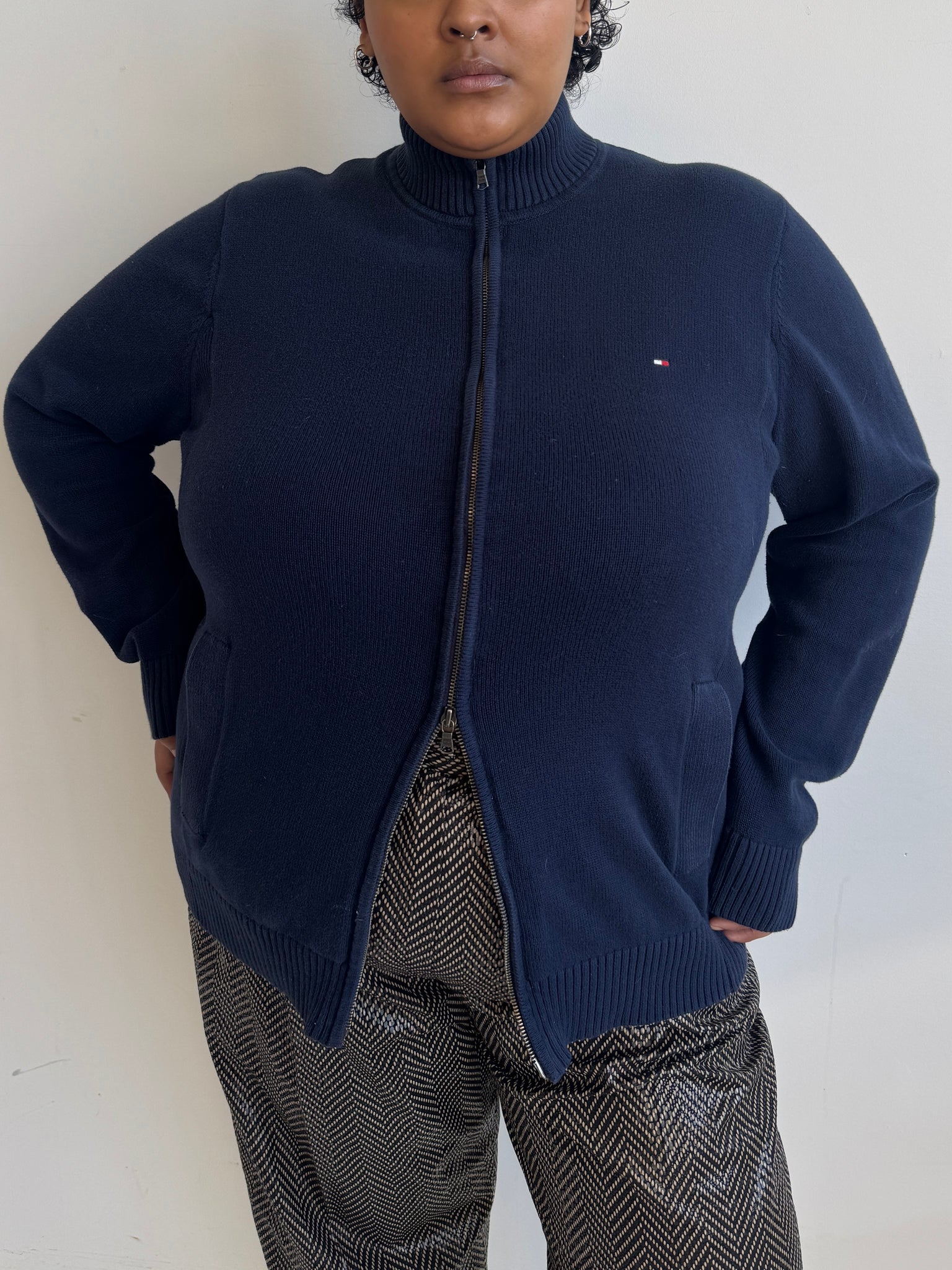 Vintage - Navy Tommy Double Zip-Up (2X)