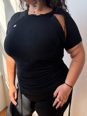 Karla Laidlaw - Ruched Short Sleeve - Black (XL-3X)