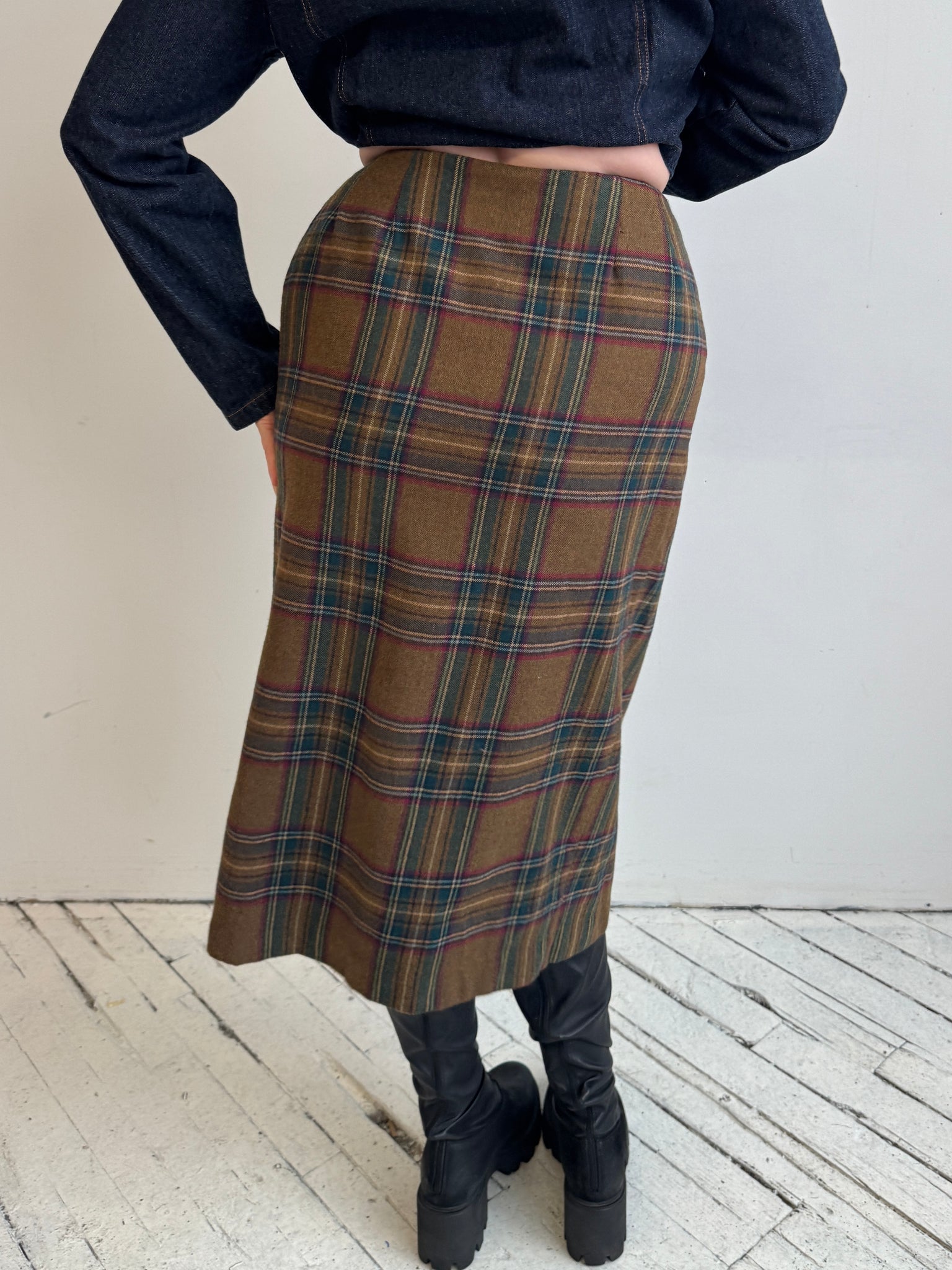 Vintage - Plaid Wrap Skirt (L)