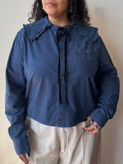 Grandpa's Shirts - Navy Lily Shirt (1X)