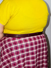 Lazy Sundays Home - Plum Leather Belt with Studs (52-54")