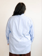 Cute Tender Memory x BRZ - Blue Plaid Yellow Bear Shirt (2X/3X)