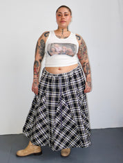 KkCo - Plaid Peak Skirt in Black Plaid (0X-4X)