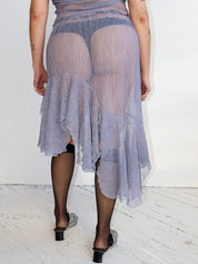 Ester Manas - Asymmetrical Skirt - Grey Mesh (XL-4X)