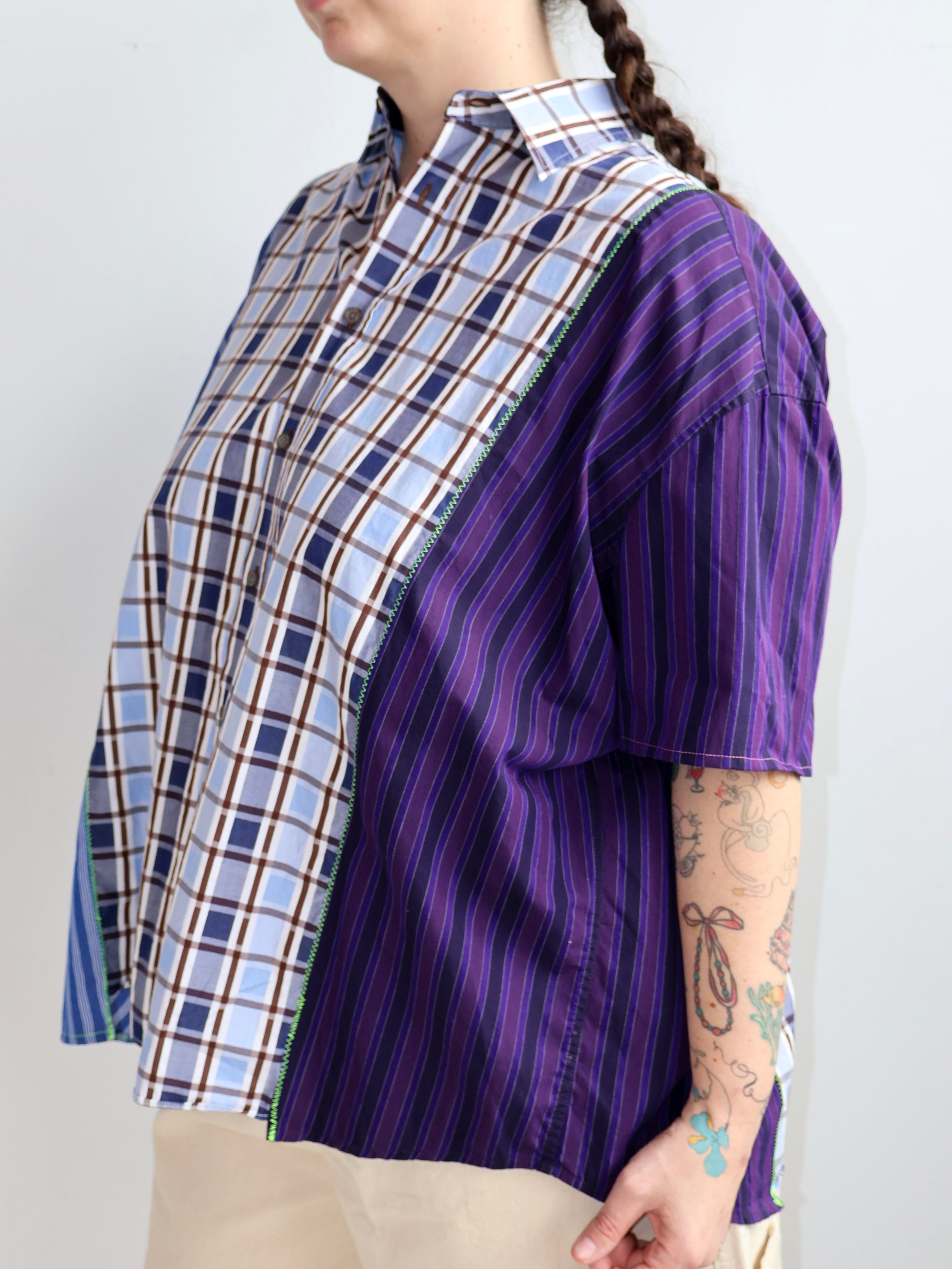 Cassie's Shop - Plaid Stripe Button Down (3X)