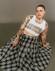 KkCo - Plaid Peak Skirt in Black Plaid (0X-4X)