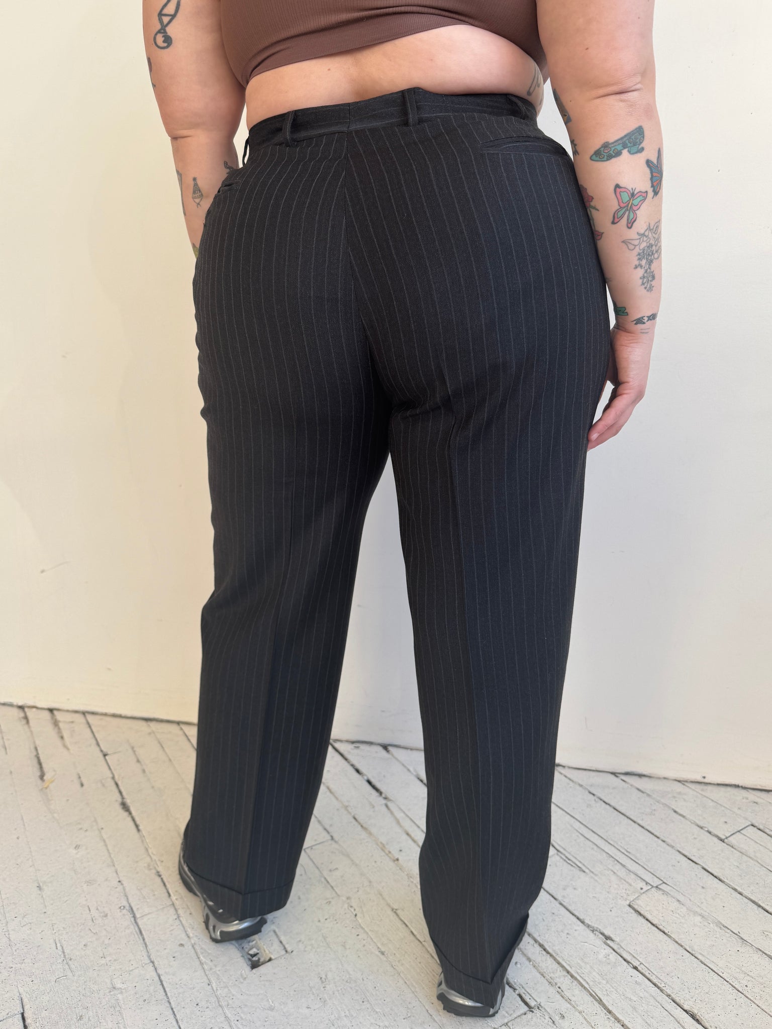 Vintage - Black/Gray Pinstripe Pant (1X)