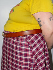 Lazy Sundays Home - Leather Tan Belt with Marble Stone Buckle (46-52")
