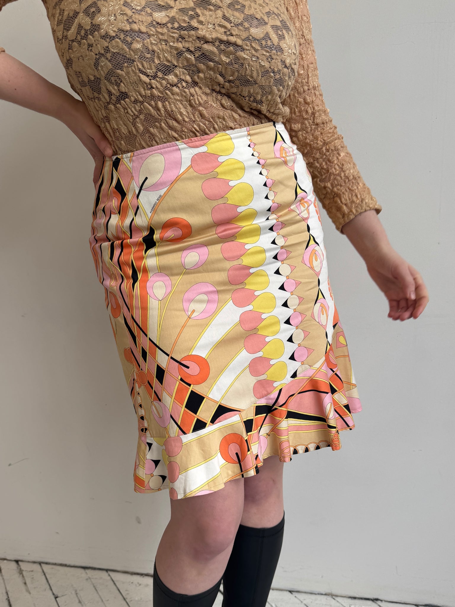 Italian Vintage - Geometric Skirt (L)