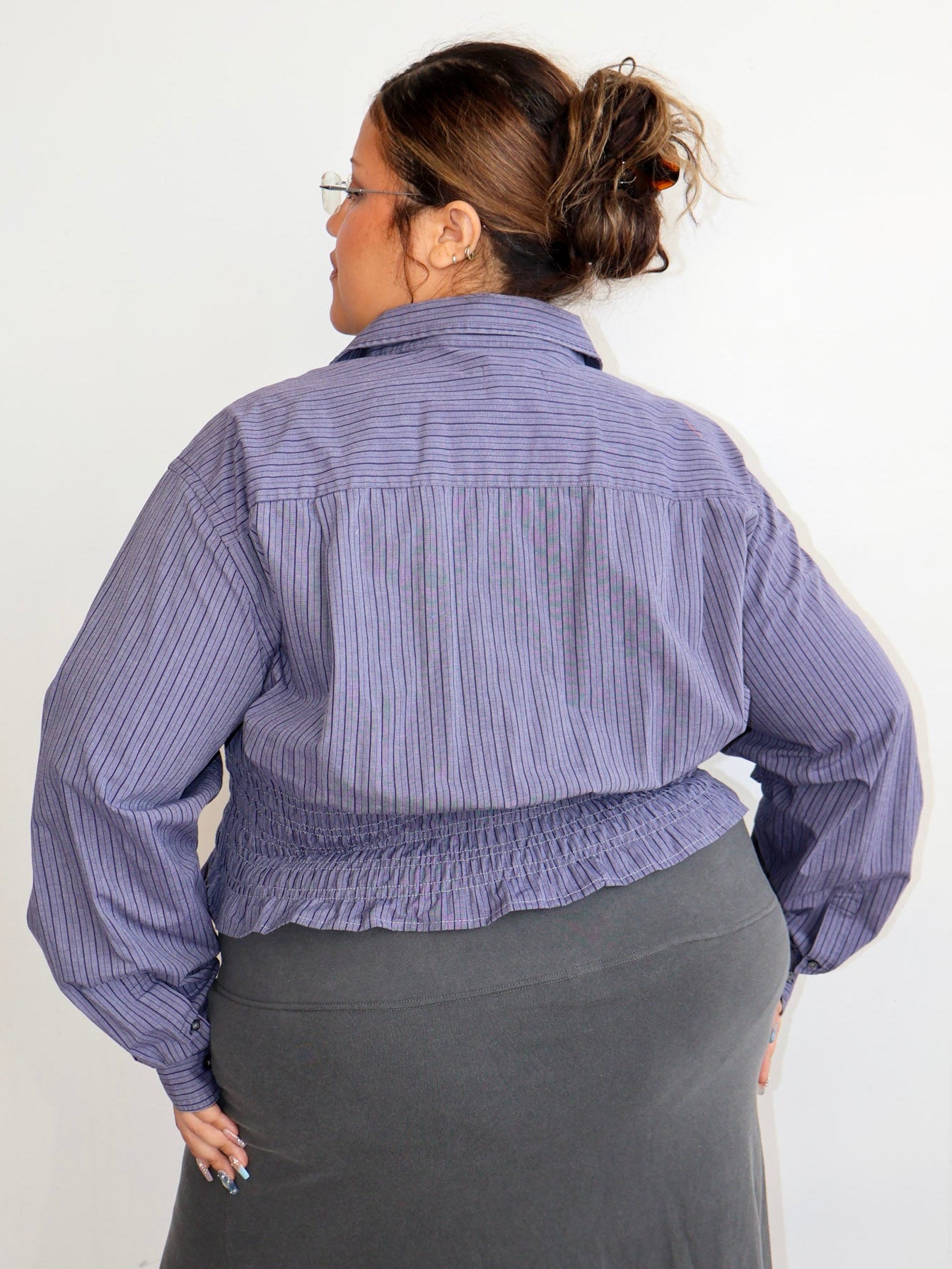LAHMICHELLA - Purple Striped Marielle Shirt (2X/3X)