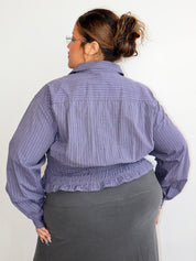 LAHMICHELLA - Purple Striped Marielle Shirt (2X/3X)