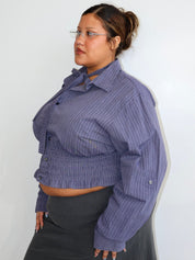 LAHMICHELLA - Purple Striped Marielle Shirt (2X/3X)