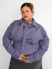 LAHMICHELLA - Purple Striped Marielle Shirt (2X/3X)