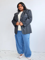 Shop Journal x BRZ - Gray Embellished Blazer (1X/2X)