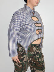 Tiberi x BRZ - Plaid Cutout Top (2X)