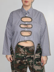 Tiberi x BRZ - Plaid Cutout Top (2X)