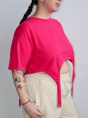 Shop Journal x BRZ - Hot Pink Garter Tee (XL)