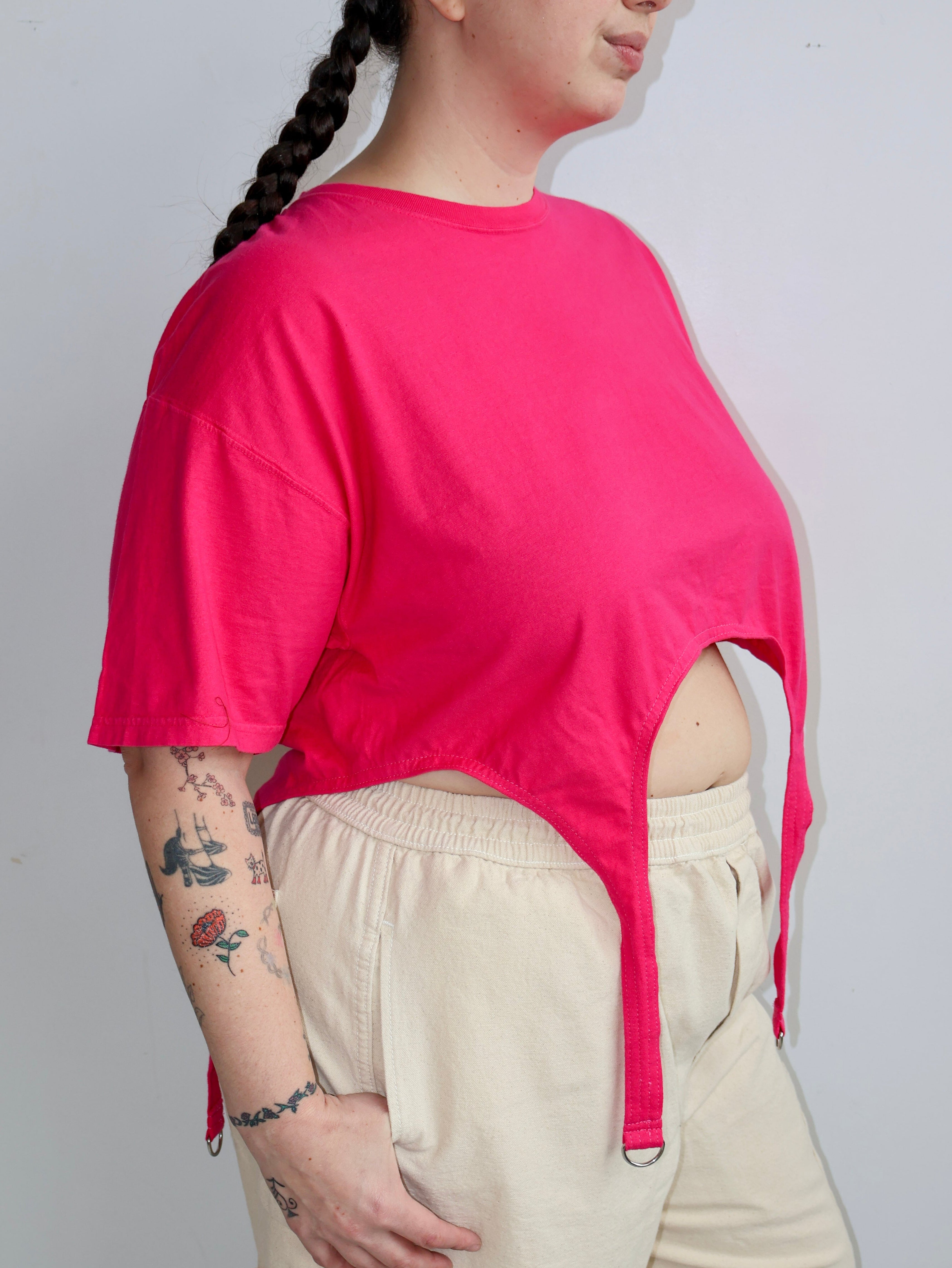 Shop Journal x BRZ - Hot Pink Garter Tee (XL)