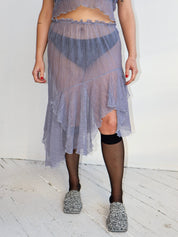 Ester Manas - Asymmetrical Skirt - Grey Mesh (XL-4X)
