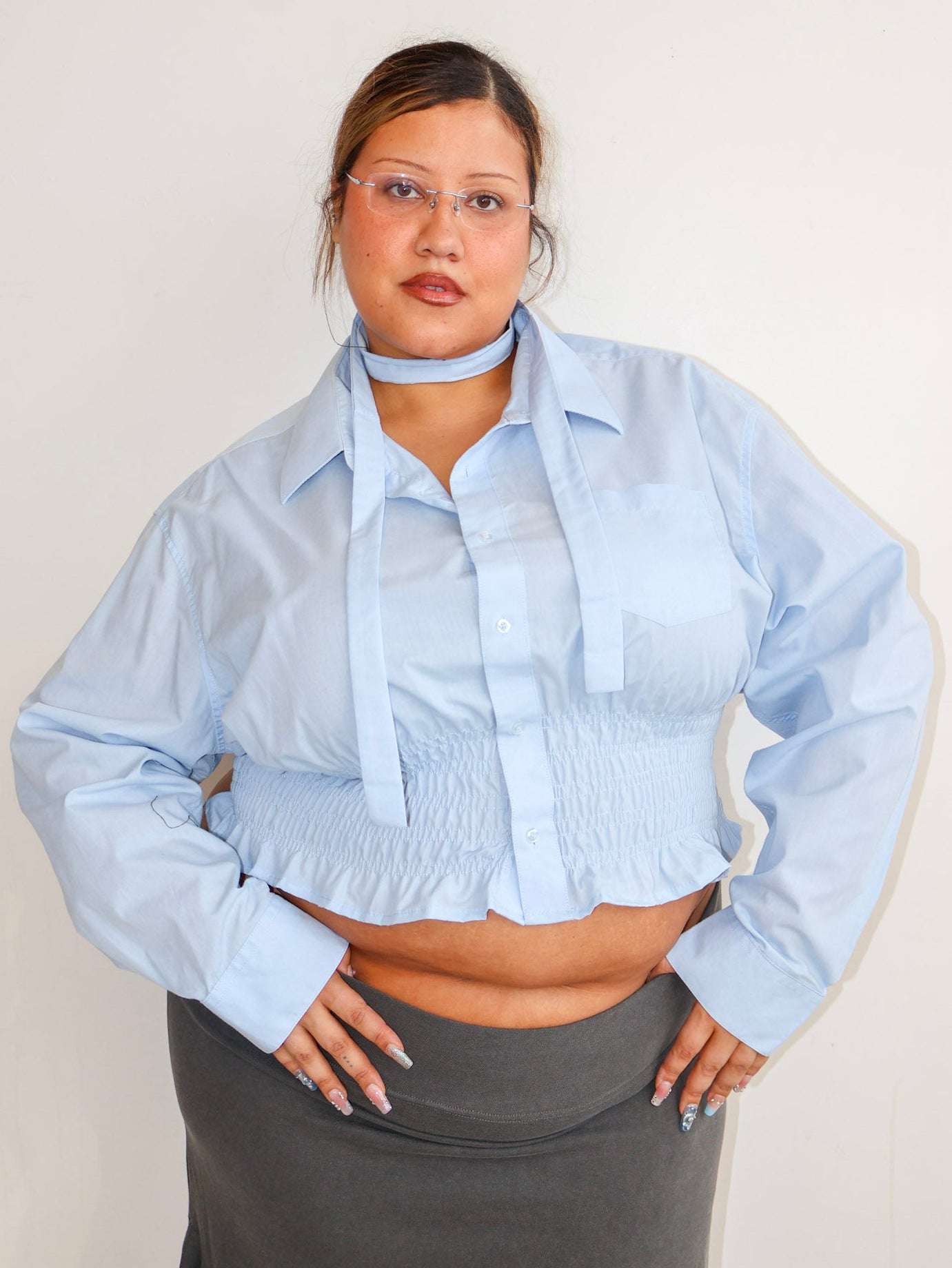 LAHMICHELLA - Light Blue Marielle Top (3X)