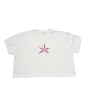 Laila Textiles - Wavy Orchid Cropped Tee (3X)