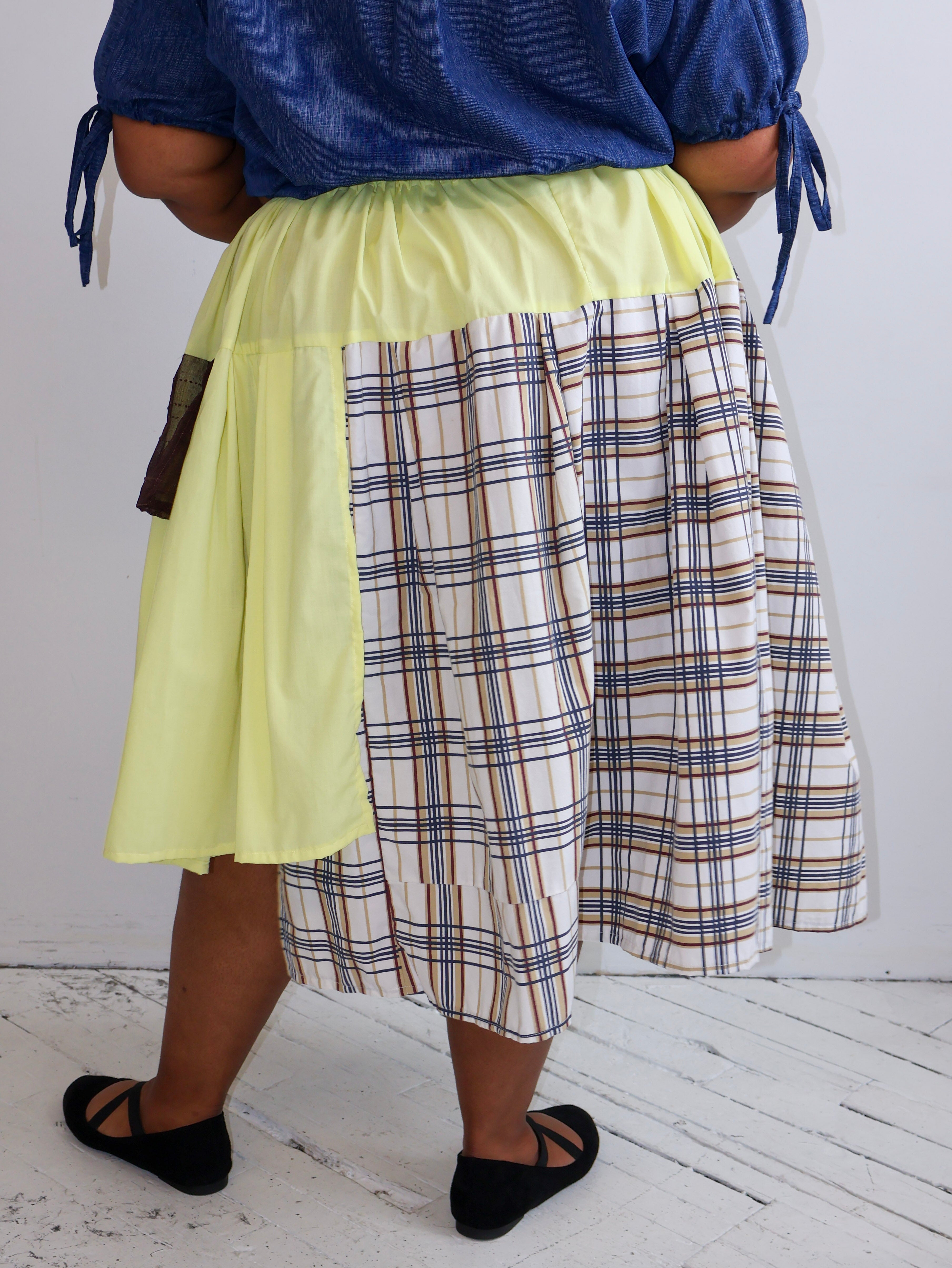 makmak - Brown and Butter Yellow Skirt (XL-5X)