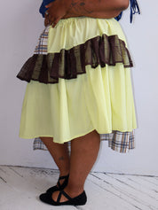 makmak - Brown and Butter Yellow Skirt (XL-5X)