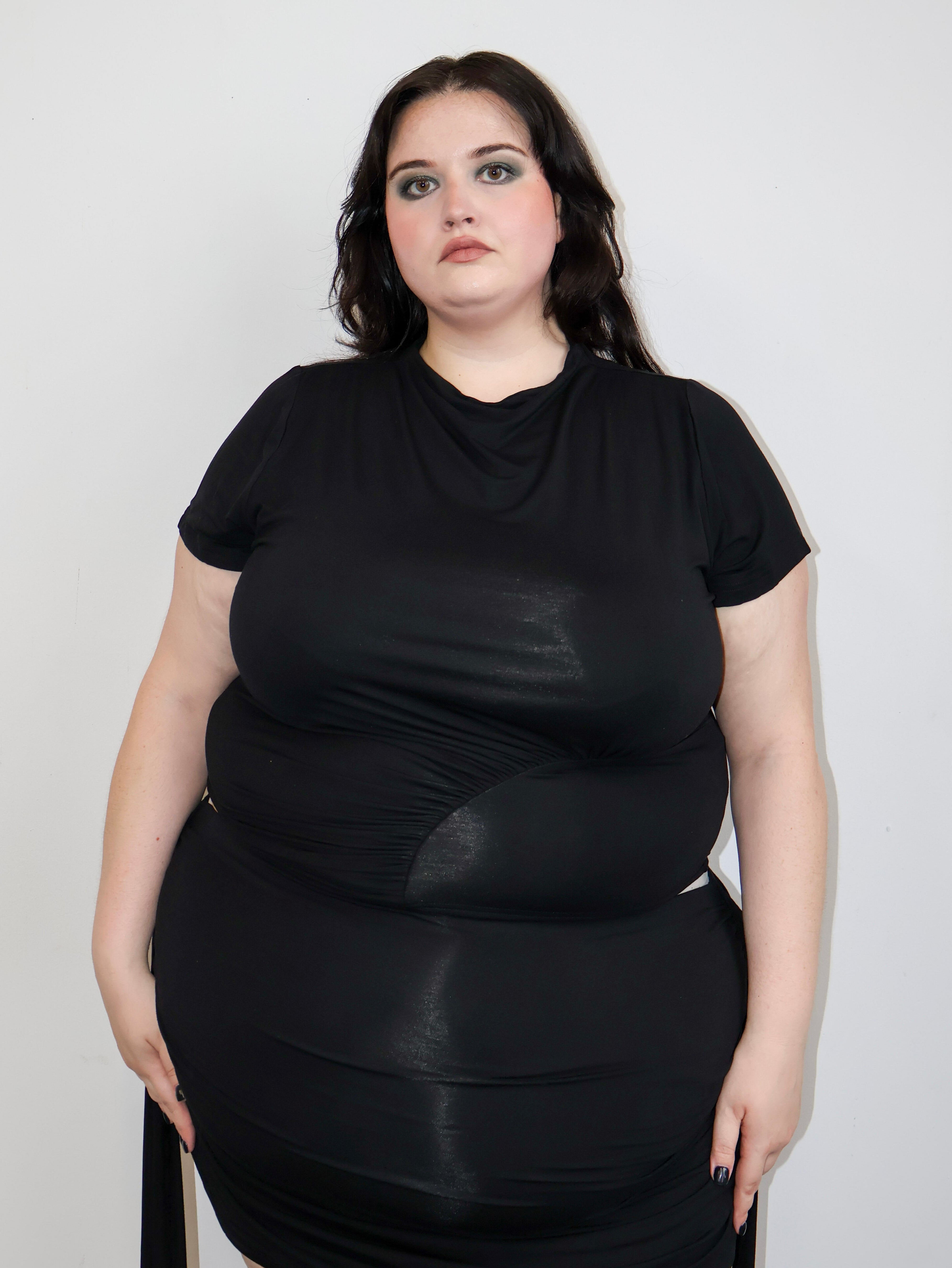 Aline - Amara Ruched Mock Neck Top (L-4X)