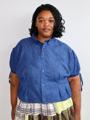 Grandpa's Shirts - Denim Puff Sleeve Shirt (3X)