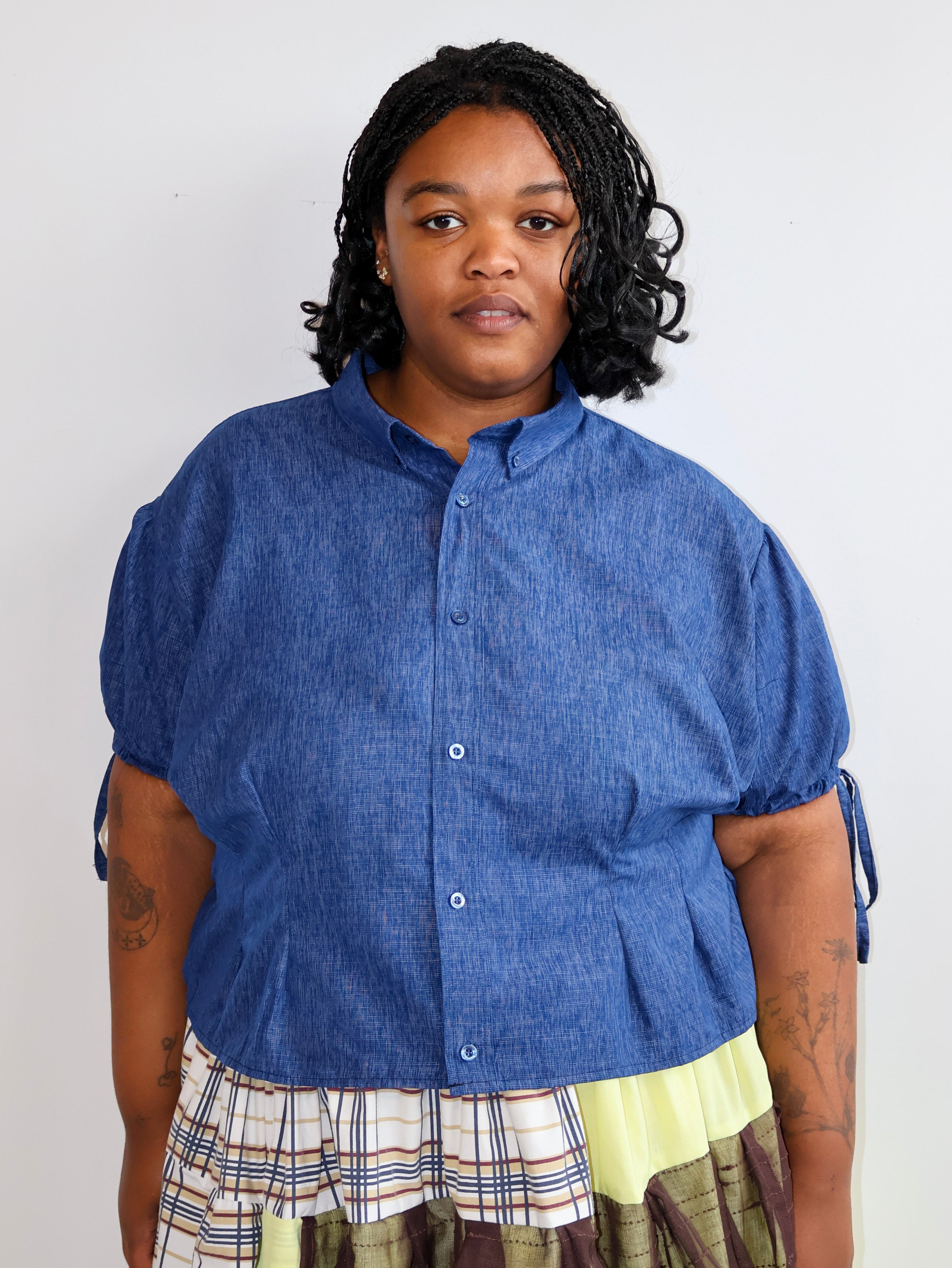 Grandpa's Shirts - Denim Puff Sleeve Shirt (3X)