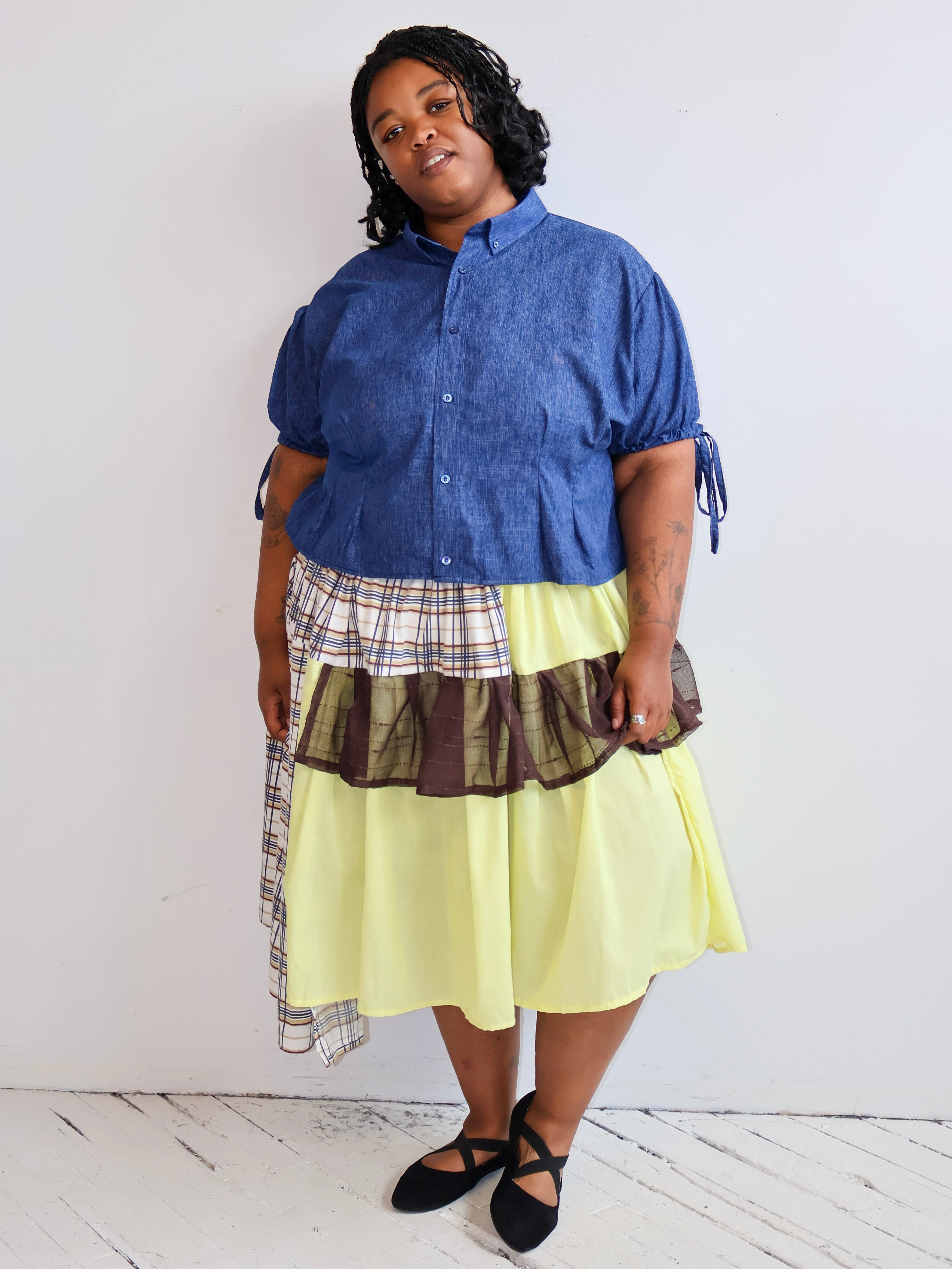 Grandpa's Shirts - Denim Puff Sleeve Shirt (3X)