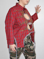 Tiberi x BRZ - Red Plaid Top (2X)