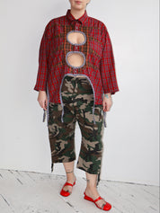 Tiberi x BRZ - Red Plaid Top (2X)