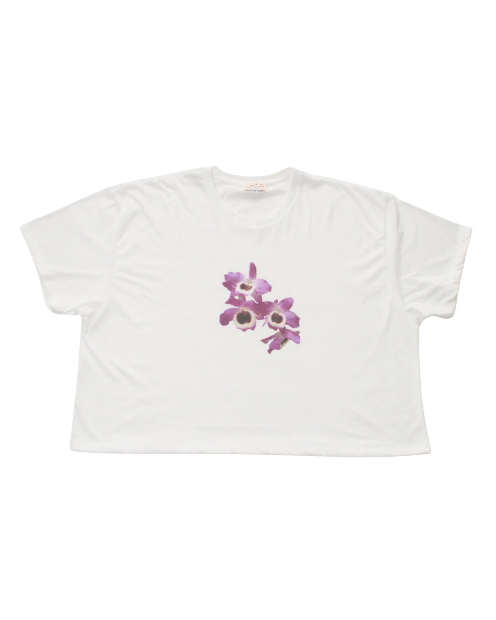 Laila Textiles - Purple Orchid Cropped Tee (3X)