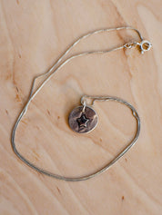 Vintage - Silver Doodle Star Necklace (18”)