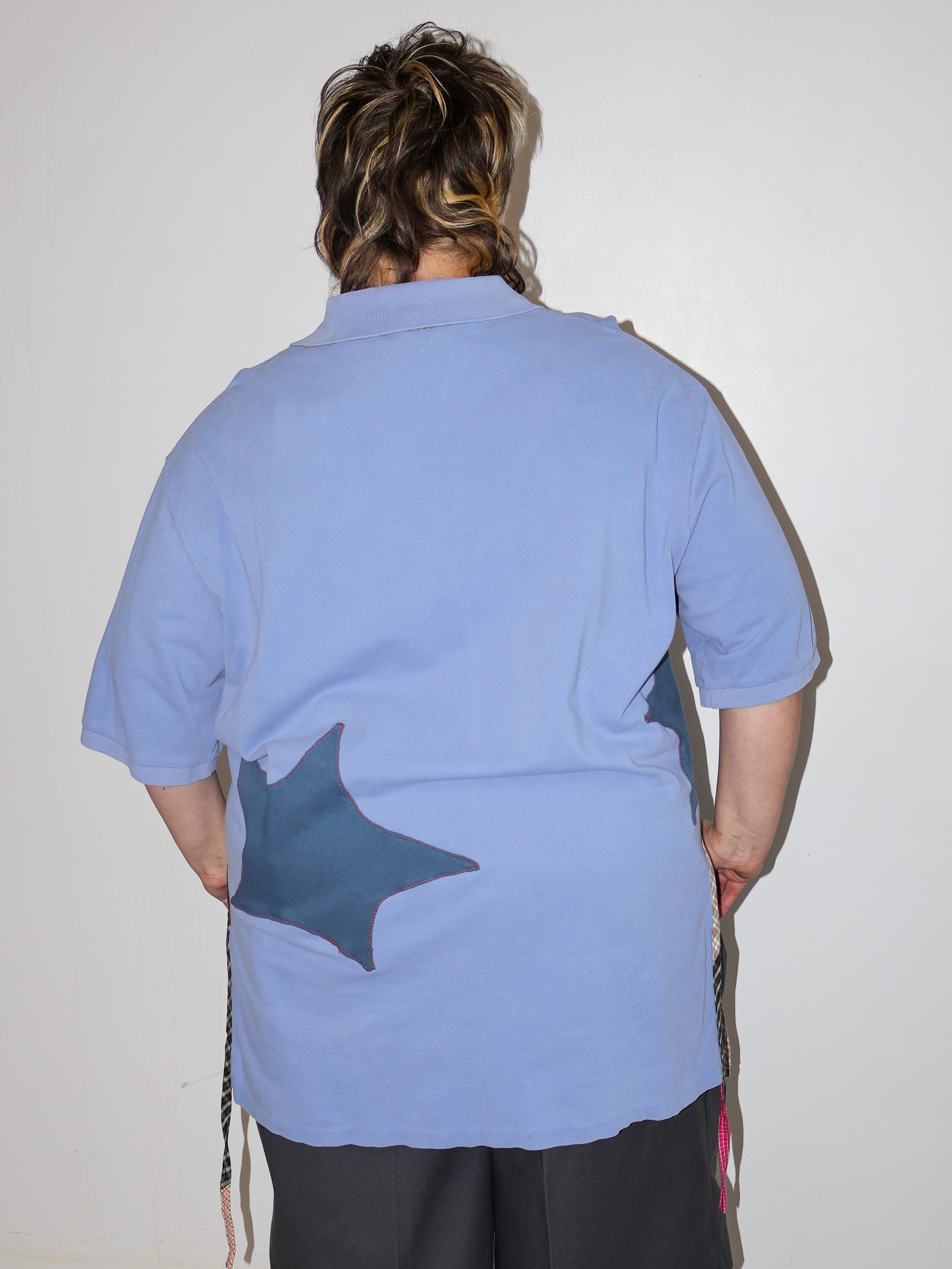 Tiberi x BRZ - Blue Polo Top (2X/3X)