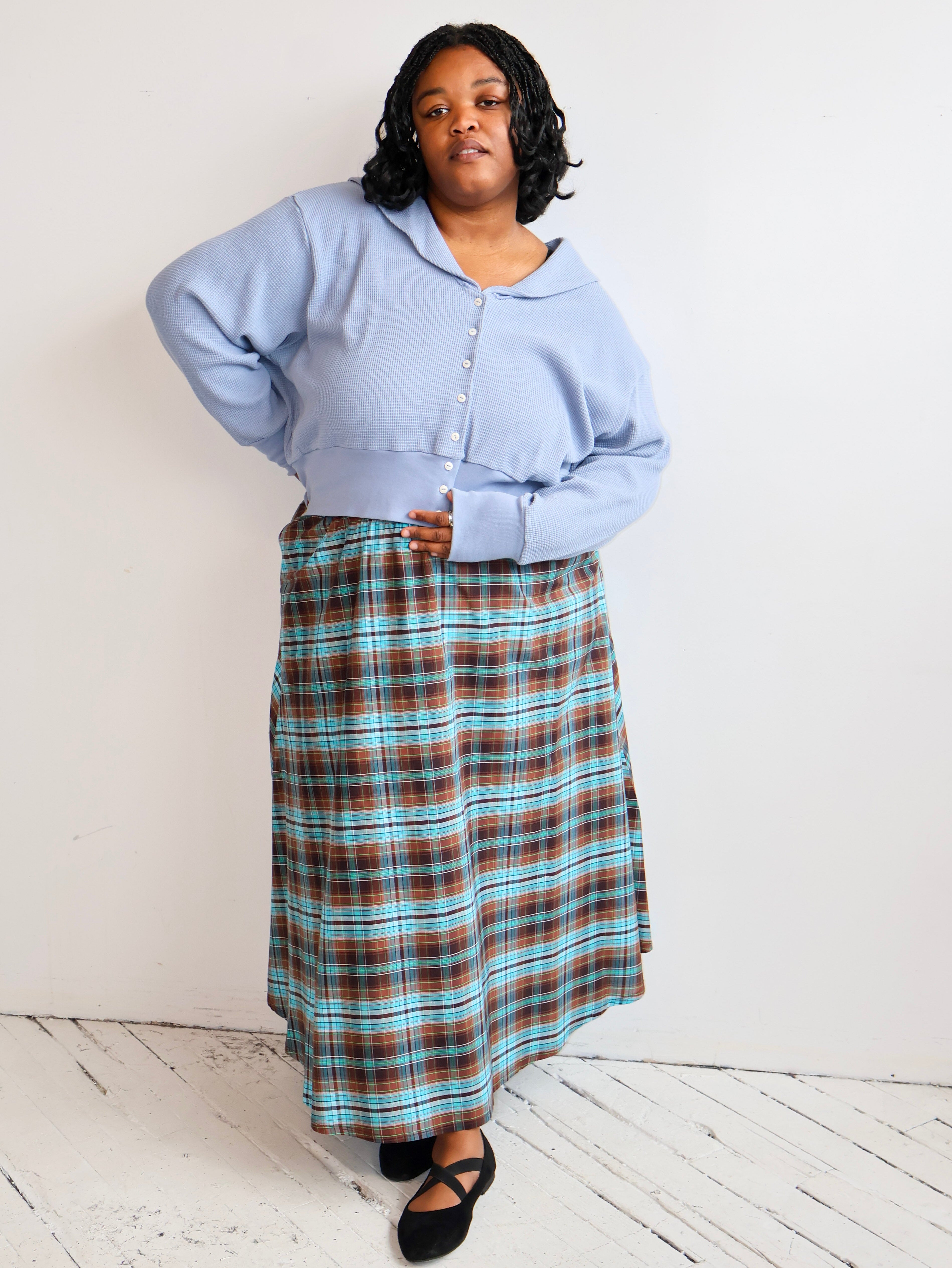 Noble - Blue Waffle Cardigan (XL-3X)