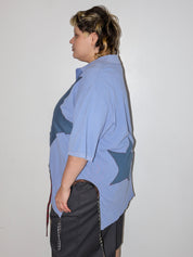 Tiberi x BRZ - Blue Polo Top (2X/3X)