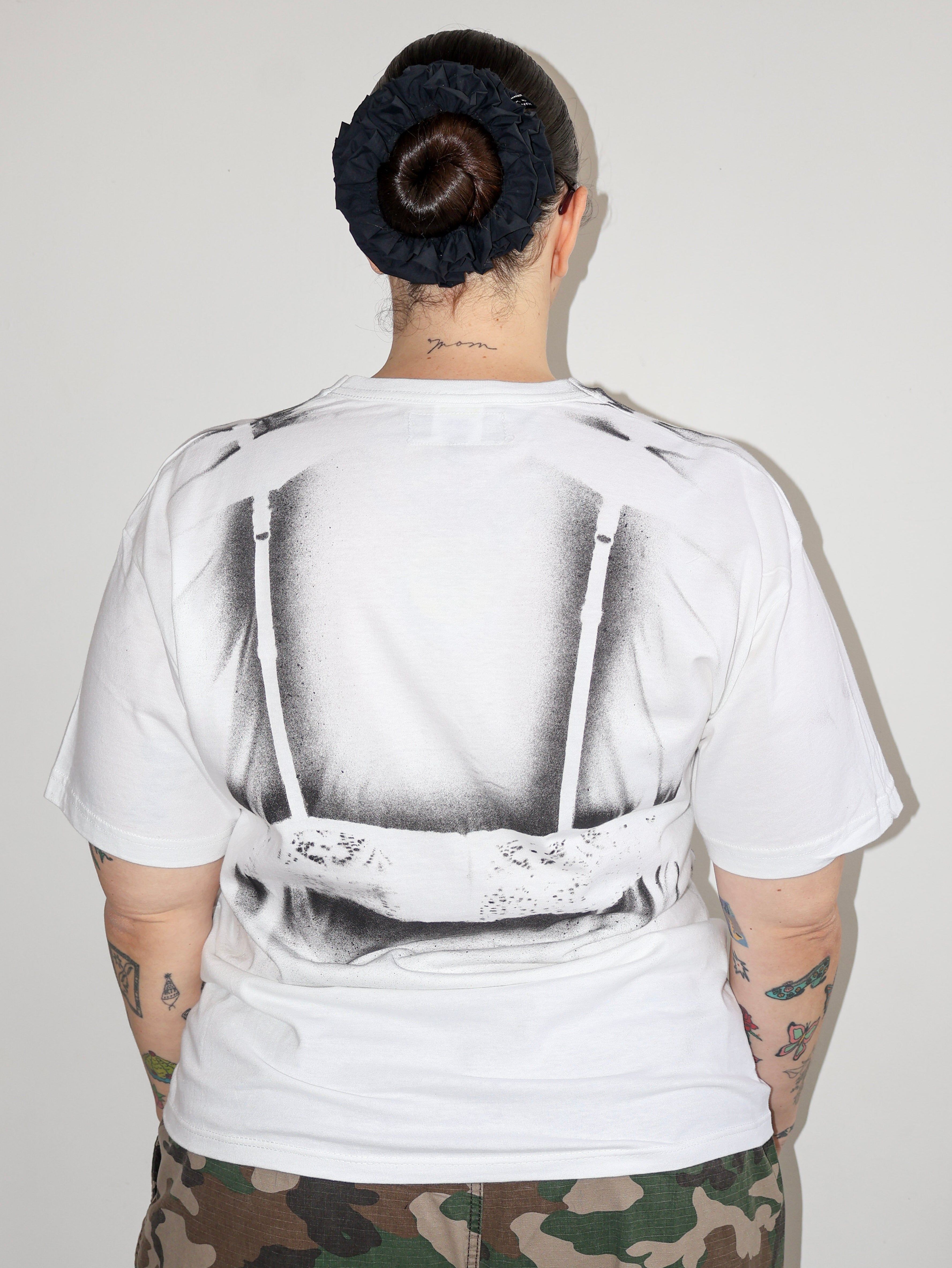 Kenza Iatrides - Flower Bra T-Shirt in White (XL-3X)