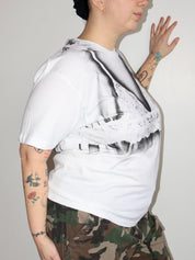 Kenza Iatrides - Flower Bra T-Shirt in White (XL-3X)