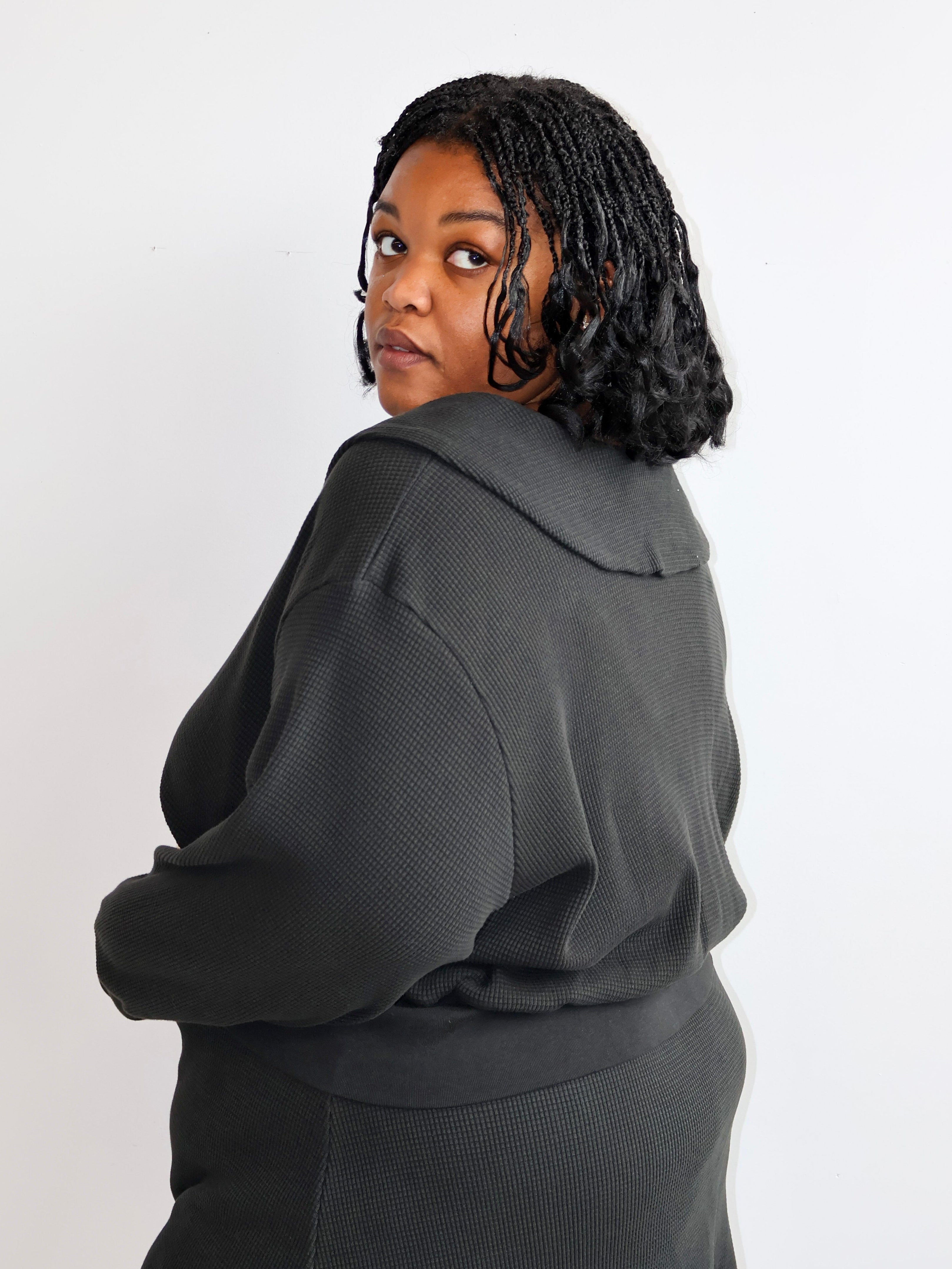 Noble - Ash Waffle Sailor Cardigan (XL-3X)