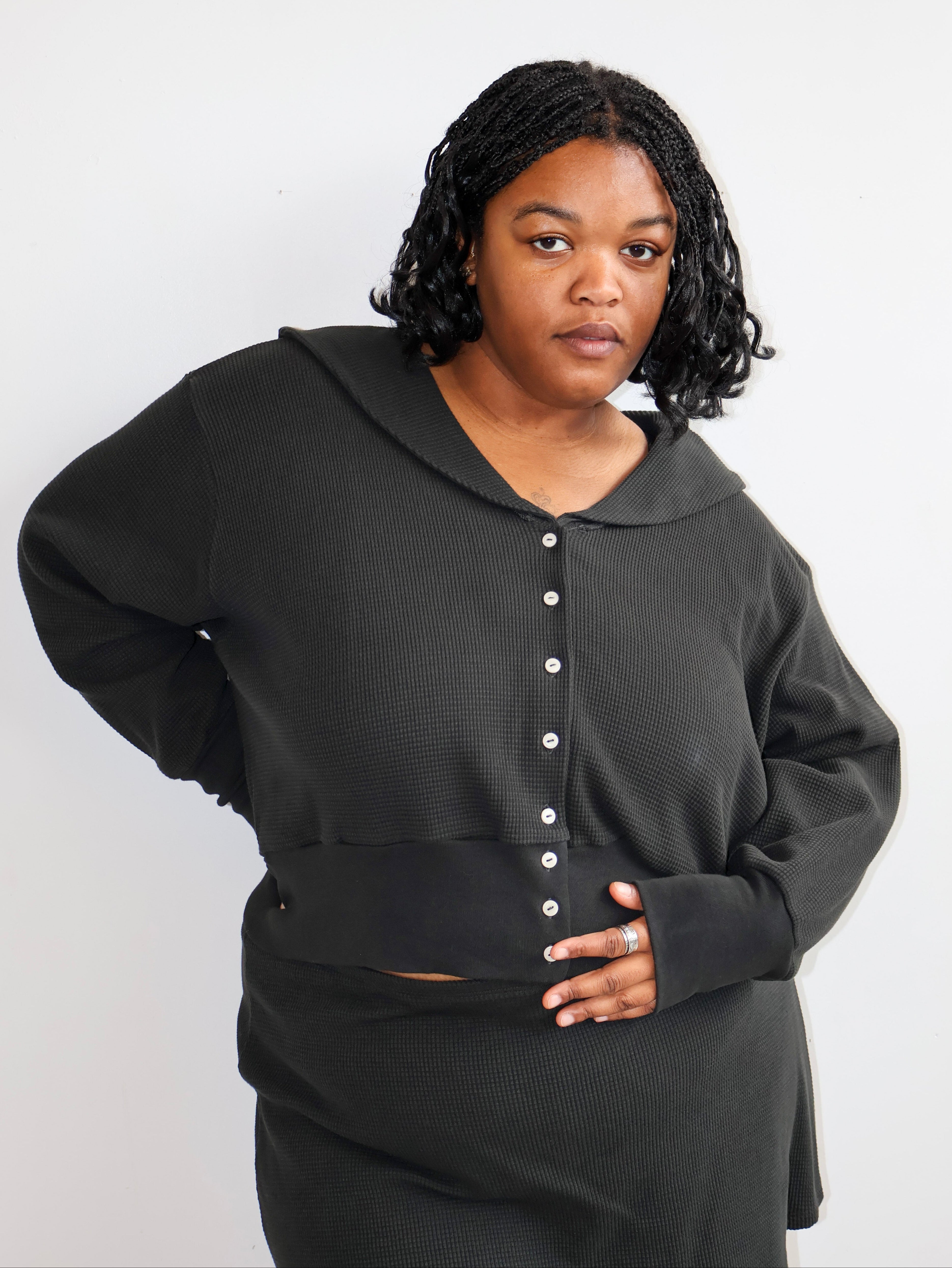 Noble - Ash Waffle Sailor Cardigan (XL-3X)