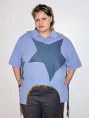 Tiberi x BRZ - Blue Polo Top (2X/3X)