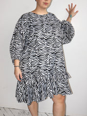 makmak - Zebra Ruffle Dress (1X-5X)
