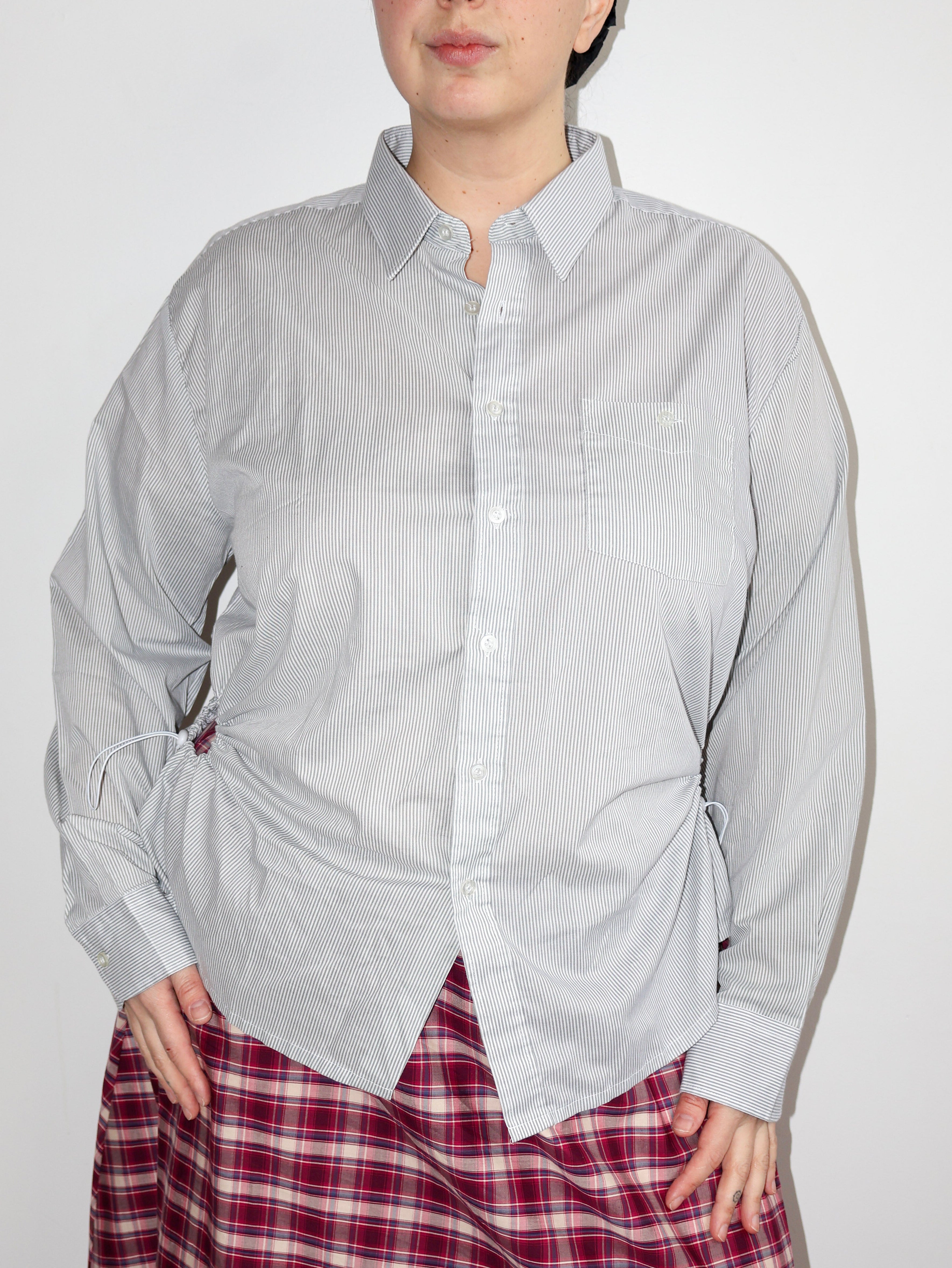 Nena Hansen - Light Grey Stripe Bungee Shirt (1X/2X)