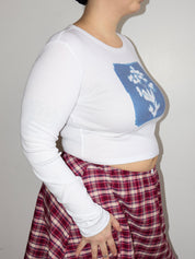 Laila Textiles - Blue Flower Long Sleeve T-Shirt (L-2X)