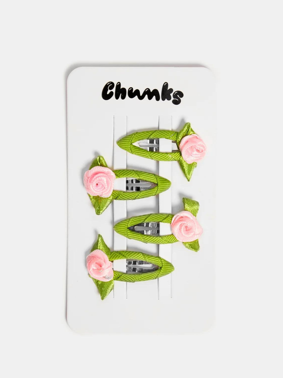 Chunks - Rosette Snap Clips in Blush